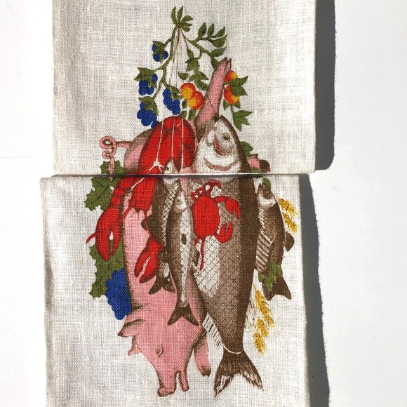 set 2 vintage linen towel Christiana Campbell’s Tavern Good Eating Williamsburg - Picture 5 of 11